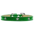 Mirage Pet Products Silver Star Widget Dog CollarEmerald Green Ice Cream Size 20 633-17 EG20